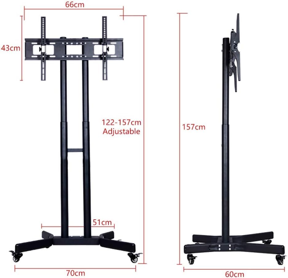 Soporte móvil para TV con ruedas ajustable para pantallas planas miniatura 2