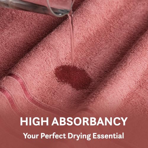 Image of MYTRIDENT Comfort Living Hand Towels, 100% Cotton, Highly Absorbent, Super Soft, 2 Piece Set, 400 GSM, Gym, Spa -Apple Red