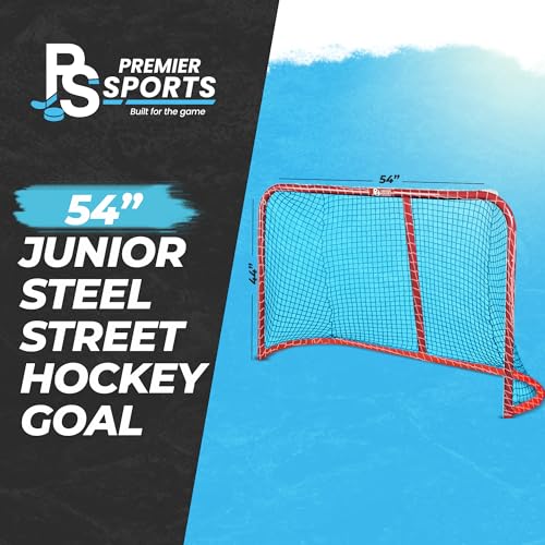 image for Premier Sports – 54“ Steel Street Hockey Goal – Hockey Net for I