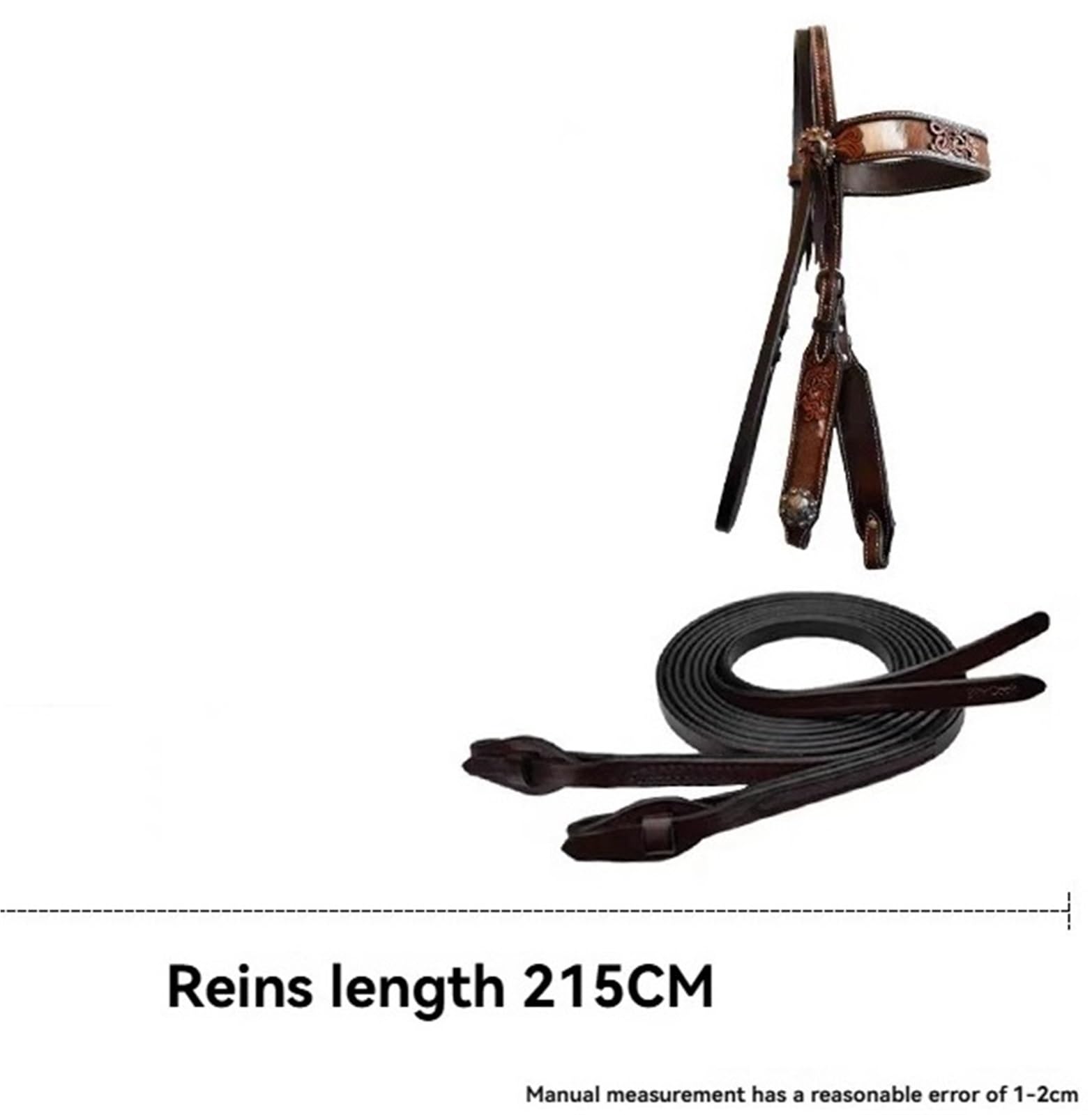 Briglia for cavalli western for equitazione, con incisione in pelle