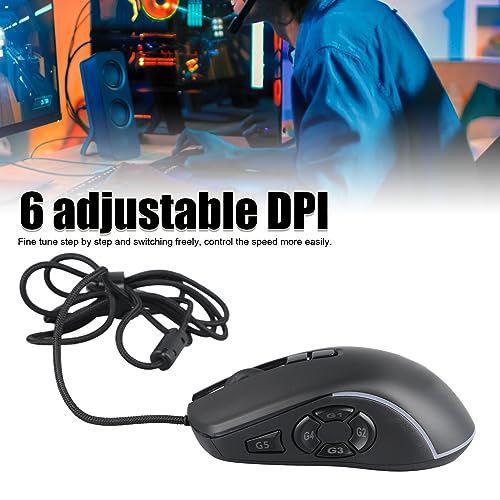 Souris de jeu filaire à câble tressé noir et boutons programmables - 4