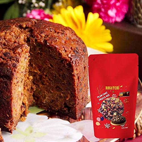 Image of BOGATCHI Happy Anniversary Plum Cake Mix - Pre-Soaked Dry Fruits Cashews, Raisins, Dates, Dry Ginger, Orange Peel, Tutty Fruity, Cherry, 300g