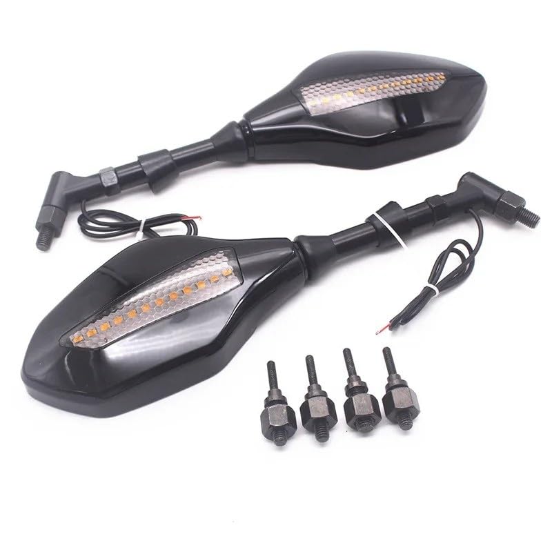 Espejos de motocicleta para Benelli TNT 125 que eliminan puntos ciegos con luz giro 6
