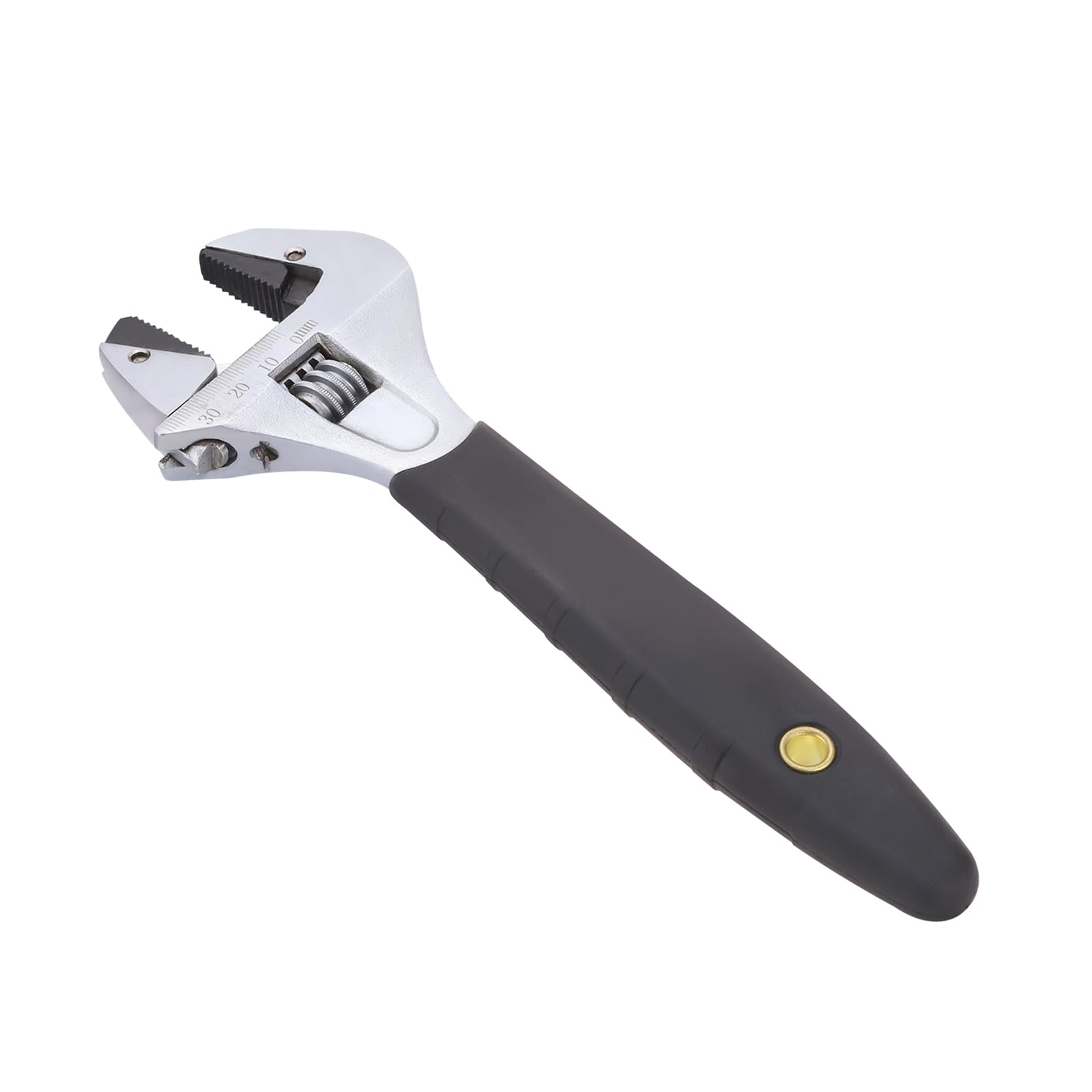 10 Inch Ratcheting Adjustable Wrench Crescent Wrench Scale Marked Pipe Forceps with Black Oxide Finish Wide Open Spanner Anti-slip Grips Wrench