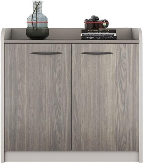 File Cabinet Double Cabinet Doors Office Storage Low Cabinet File Wooden with Handle Storage Data Office Storage Cabinet(Gris)