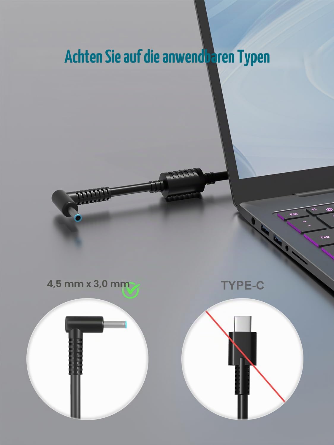 120W Netzteil Ladekabel Ladegerät für HP USB-C Dock G5 5TW10UT 5TW10AA Universal Dock G2, Elite USB-C Docking Station/Envy 14 15 17 M7 Pavilion Gaming 15 16 Omen 15 Laptop
