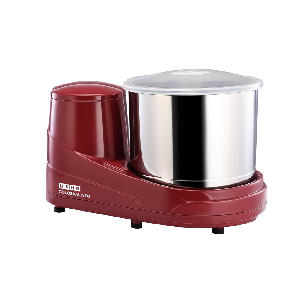 USHA Colossal Neo 2 litres Table-Top Wet Grinder, 150W 100% Copper Motor, Dual Stones, Stainless Steel Drum, 10 Years Warranty on Motor, Free Home Service (Cherry Red)-image-20