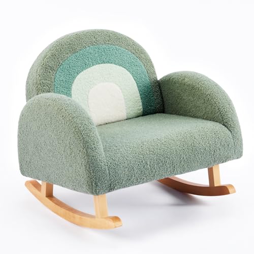 JOYMOR Kids Chair, Teddy Fleece Toddler Rocking Chair with...