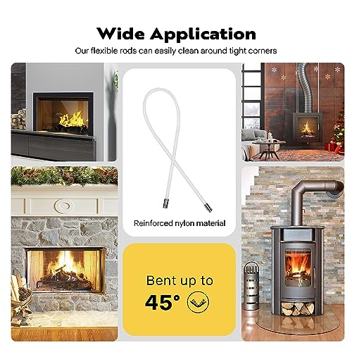 image for VIVOHOME 30 FT Chimney Sweep Cleaning Brush Tool Kit Rotary with 9 Rei