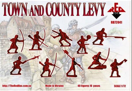 RED BOX Plastic Model Figures War of The Roses 2. Town and County Levy 40 Figures in 10 Poses 1/72 72041