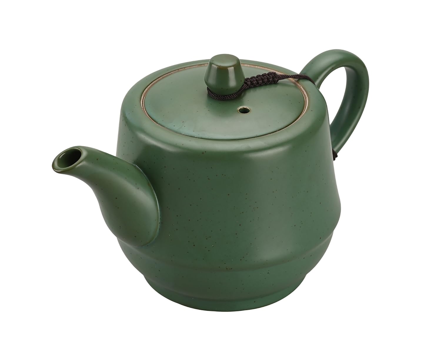 Théière en Céramique de Style Rural avec Infuseur en Acier Inoxydable 450 ml - Théière en Porcelaine pour Thé en Fleurs et Thé en Vrac (Vert)