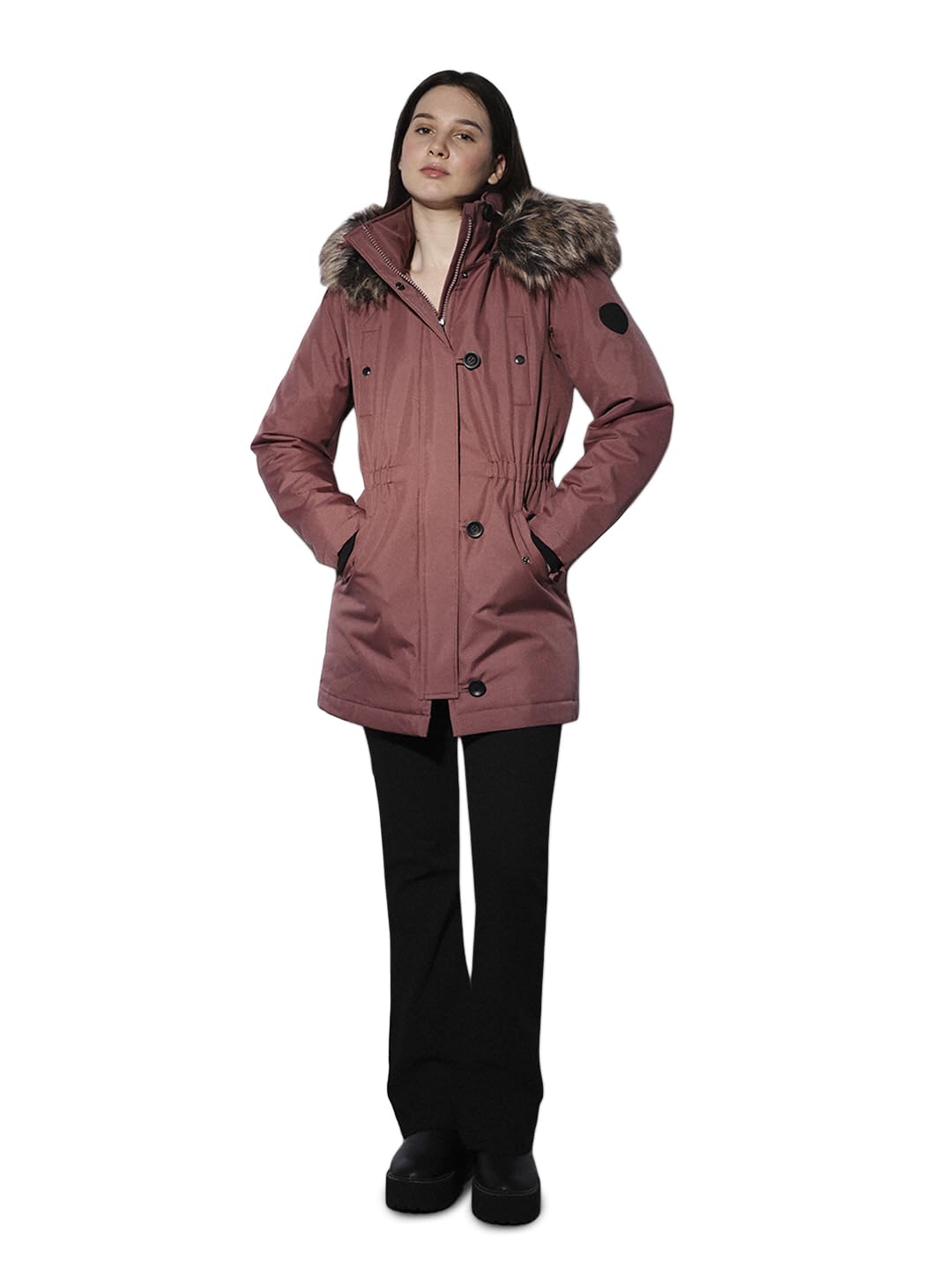 only Women Hooded Solid Casual Parka Jacket-picture-57