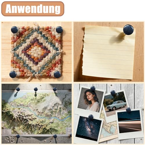 JAXICREY 100 Stück Reißzwecken Schwarze, Reißnägel Schwarz Heftzwecken Flacher Kopf Reisszwecken, Dekorative Reißzwecke, Reisnägel zur auf Dünnen Materialien, Nadeln für Plakate, Fotos oder Handwerke