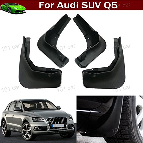 New 4Pcs Black Color Front + Rear Car Mud Flaps Mudflaps Mud Guards Mudguard Splash Guard Fender Custom Fit For Audi Q5 2009 2010 2011 2012 2013 2014 2015 2016 #TOP19