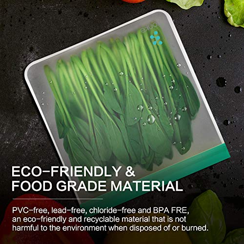 10 Pack Reusable Food Storage Bags - Leakproof Freezer Bag(6 Reusable Medium Bags + 4 Reusable SmallBags) Extra Thick Leakproof Silicone and Plastic Free Ziplock Lunch Bags Food Storage Freezer Safe - Thumbnail 6