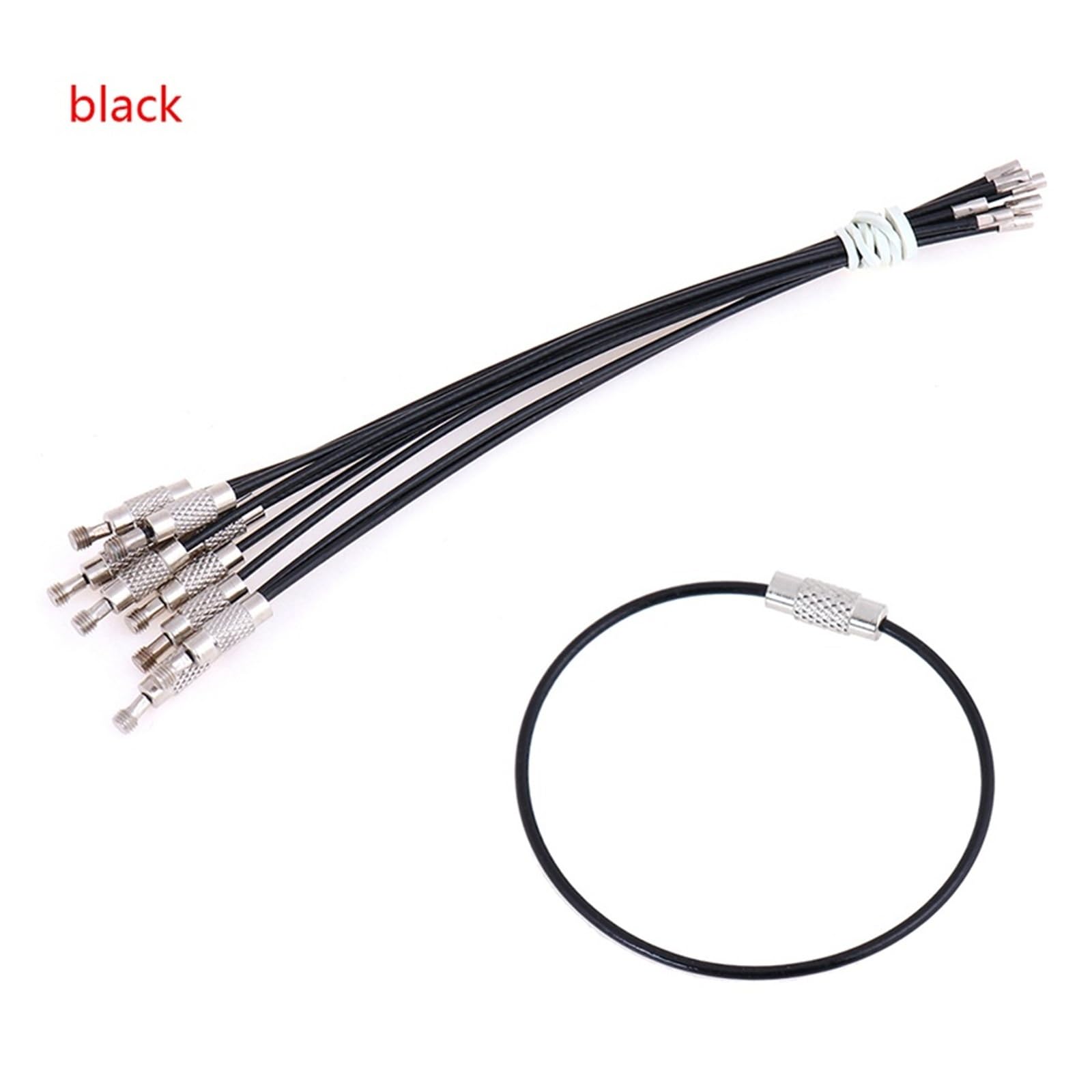 10 portachiavi in filo di acciaio inox da 1,5 x 150 mm con chiusura a vite, anello portachiavi resistente per campeggio, bagagli, gadget EDC