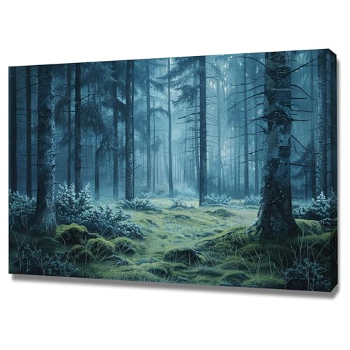 Toile intissée encadrée paysage de forêt pour illuminer votre restaurant