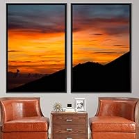 2 Piece Framed Canvas Wall Art Sunset in The Mountains Canvas Prints Home Artwork Decoration for Living Room,Bedroom - 16