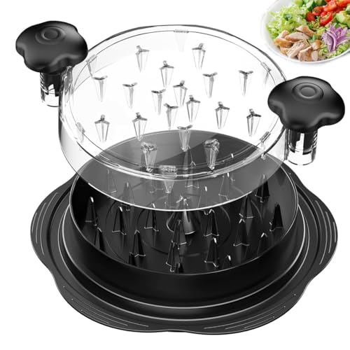 25CM Chicken Shredder Chicken Breast Shredder Tool Twist Non-Slip Effort Saving with Transparent Lid Food ShredderBlack