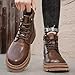 MEIXI MOBILE Men's Fashion Autumn and Winter New Trend Men's Boots Lace-up Leather Ankle Work Boots (Dark brown,9)