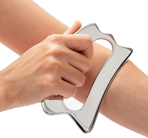 FeelFree Sport Herramienta de raspado de masaje Gua Sha de acero inoxidable, raspador muscular, herramientas de masaje de tejido suave, tejido