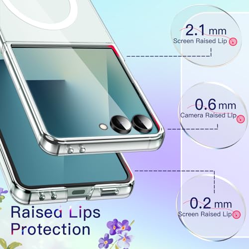 Image of JETech Magnetic Case for Samsung Galaxy Z Flip 7 2025 Compatible with MagSafe, Non-Yellowing Transparent Hard PC Protective Phone Cover, Anti-Scratch (Clear)