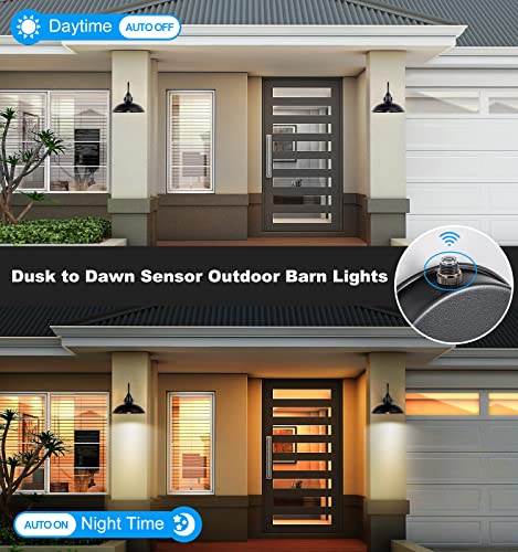 Image of 15 inch Large Barn Light- Dusk to Dawn Outdoor Gooseneck Industrial Light Waterproof Exteior Wall Mount is Ideal for Farmhouse, Warehouse,Storefront,Sign Lighting