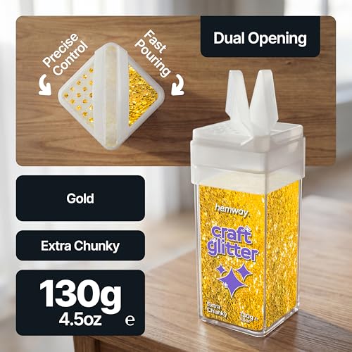Purpurina dorada de 130g extra gruesa para vasos de resina y manualidades 3