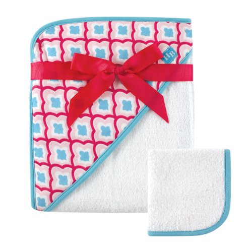 Image of Hudson Baby Unisex Baby Cotton Hooded Towel and Washcloth, Dark Pink, One Size