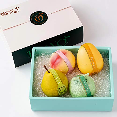 新宿高野 果実ピュアゼリー4入W(マスクメロン、白桃、ラ・フランス、イエローマンゴー)