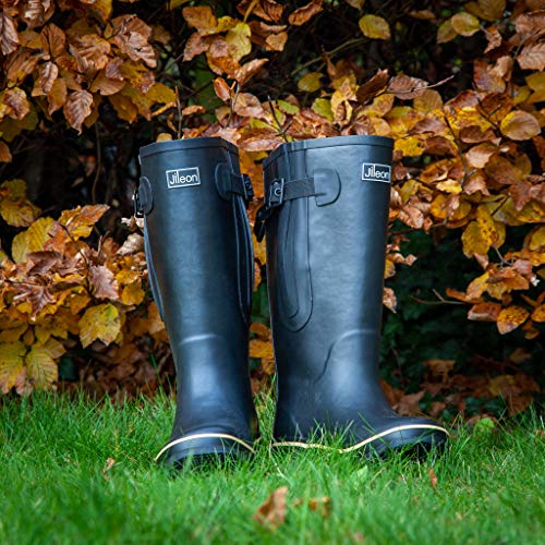 Extra Wide Calf Wellies For Women - Fit 40 To 57Cm Calf - Wide In The Foot And Ankle(Black 7) - 3