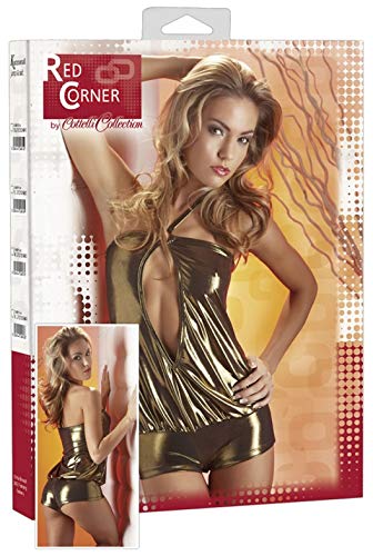 Preisvergleich Produktbild Cottelli Collection Goldener Kurzoverall L mit tiefen Ausschnitt