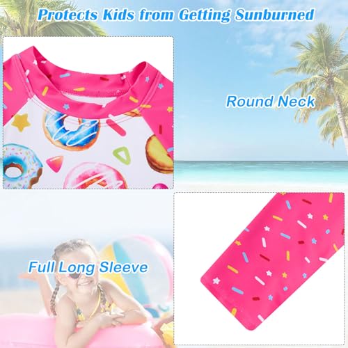 Image of TUONROAD Girls 2 Pieces Rash Guard Swimsuit Long Sleeve Tankini for 4-10 Years