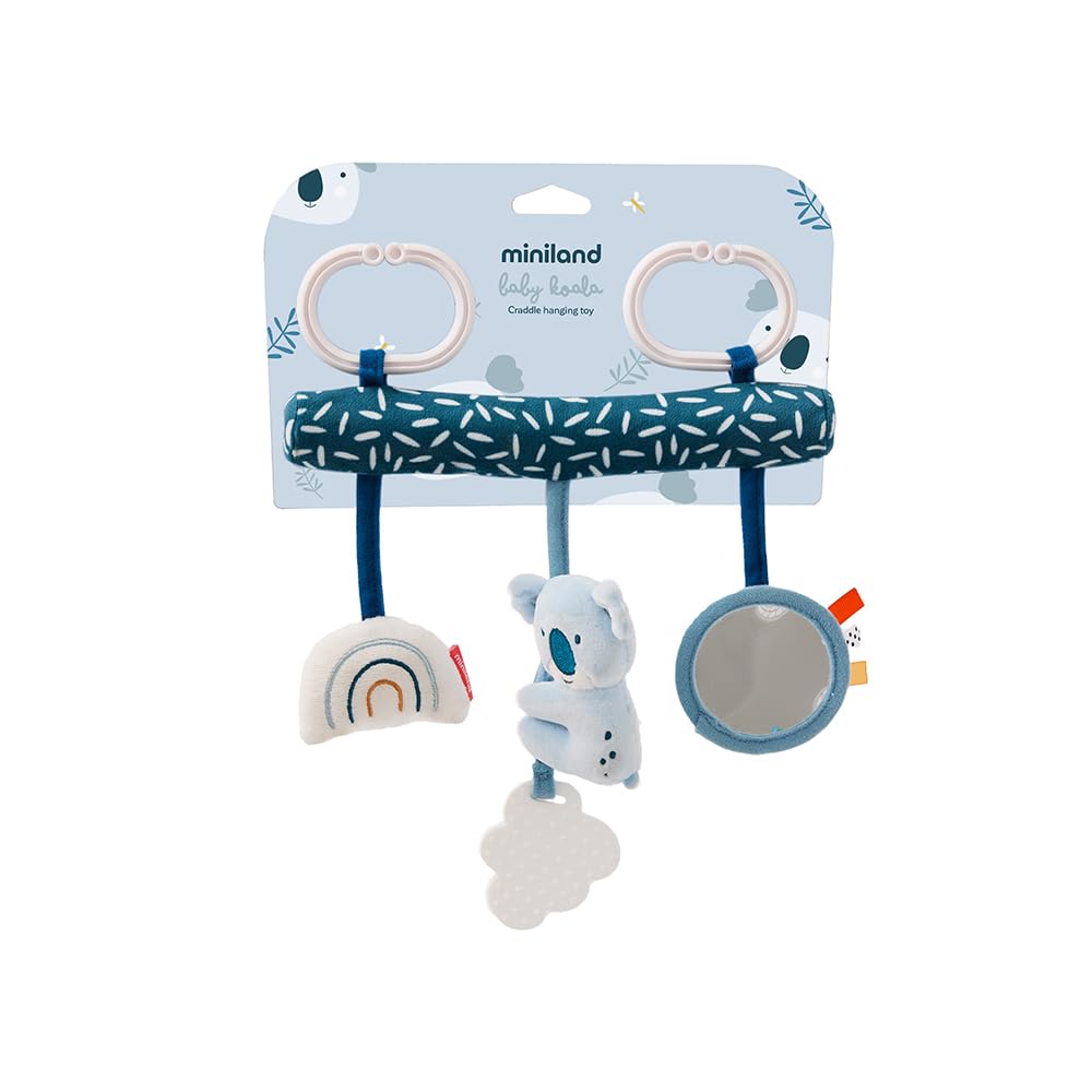 Miniland - Baby Koala Hanging Toy for Crib or Pram - Sensory Centre with Teether, Mirror and Sound - Early Stimulation (Baby Koala)