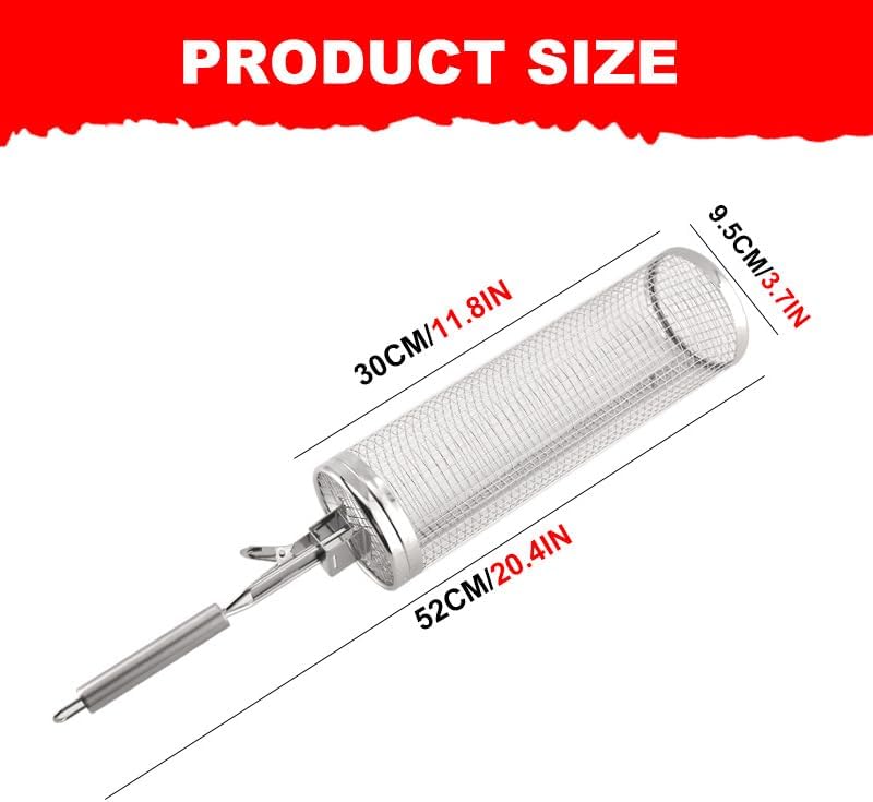 Miniatura 2 de Cesta para asar con asa, canastas grandes de 11.8 pulgadas redondas para barbacoa al aire libre, verduras, papas fritas, carne de pescado, cesta de