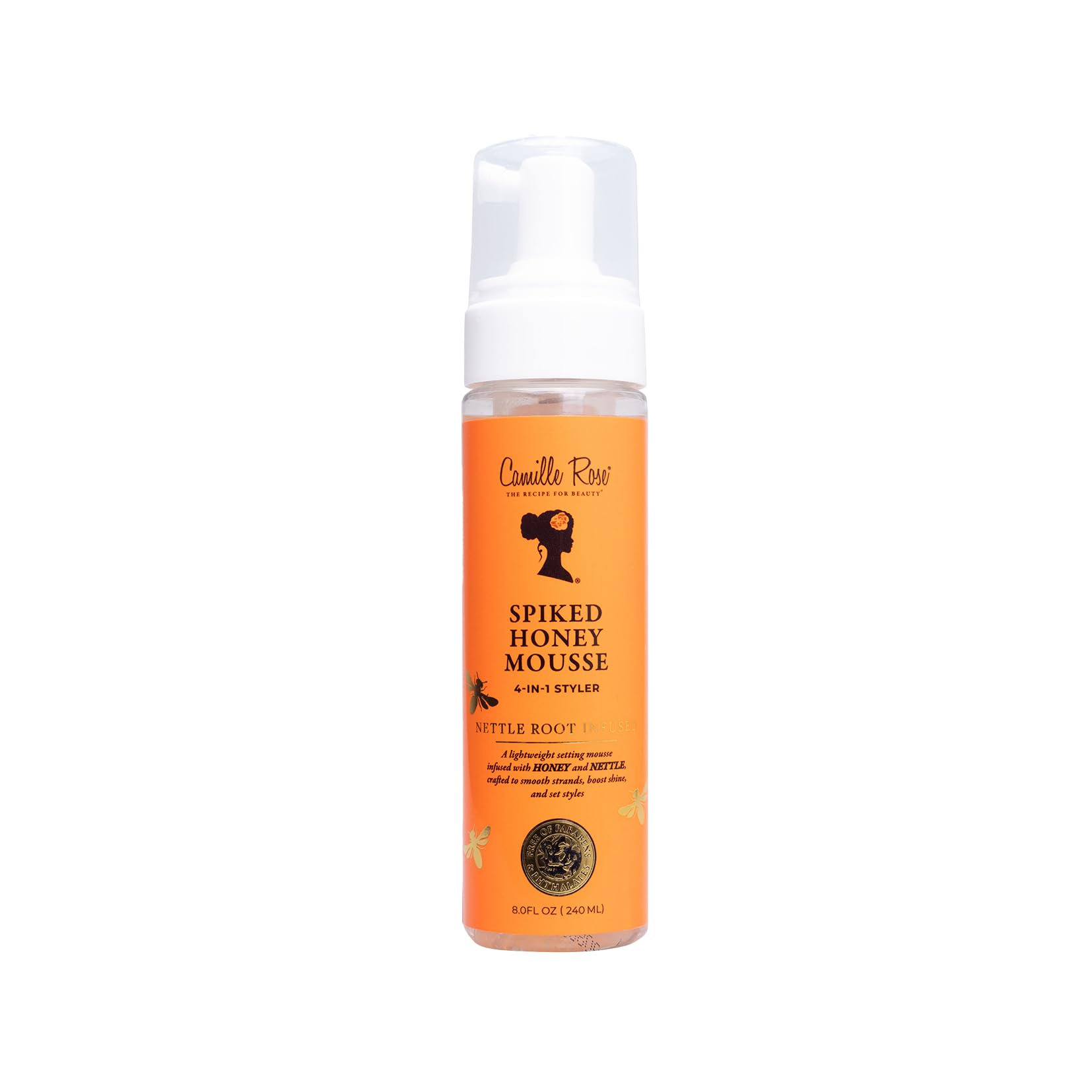 Camille Rose Spiked Honey Mousse – Curl Defining Styling Foam for Hair, Lightweight Hold, Controls Frizz & Enhances Shine 240 ml