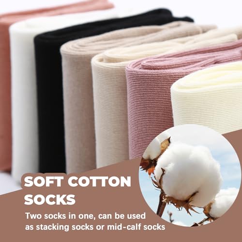 Crew Socks for Women Soft Thin Cotton Socks Casual Athletic Ankle Calf Socks Girls 6 Pairs (5-9 Size)3