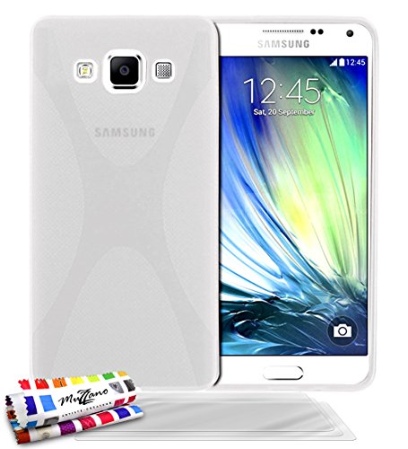Ultraplatte zachte beschermhoes Samsung Galaxy A5 [Le X Premium] [wit] van MUZZANO + 3 screen protectors UltraClear + pen en microvezeldoek MUZZANO® GRATIS - De ultieme elegante en duurzame beschermhoes voor uw SAMSUNG GALAXY A5
