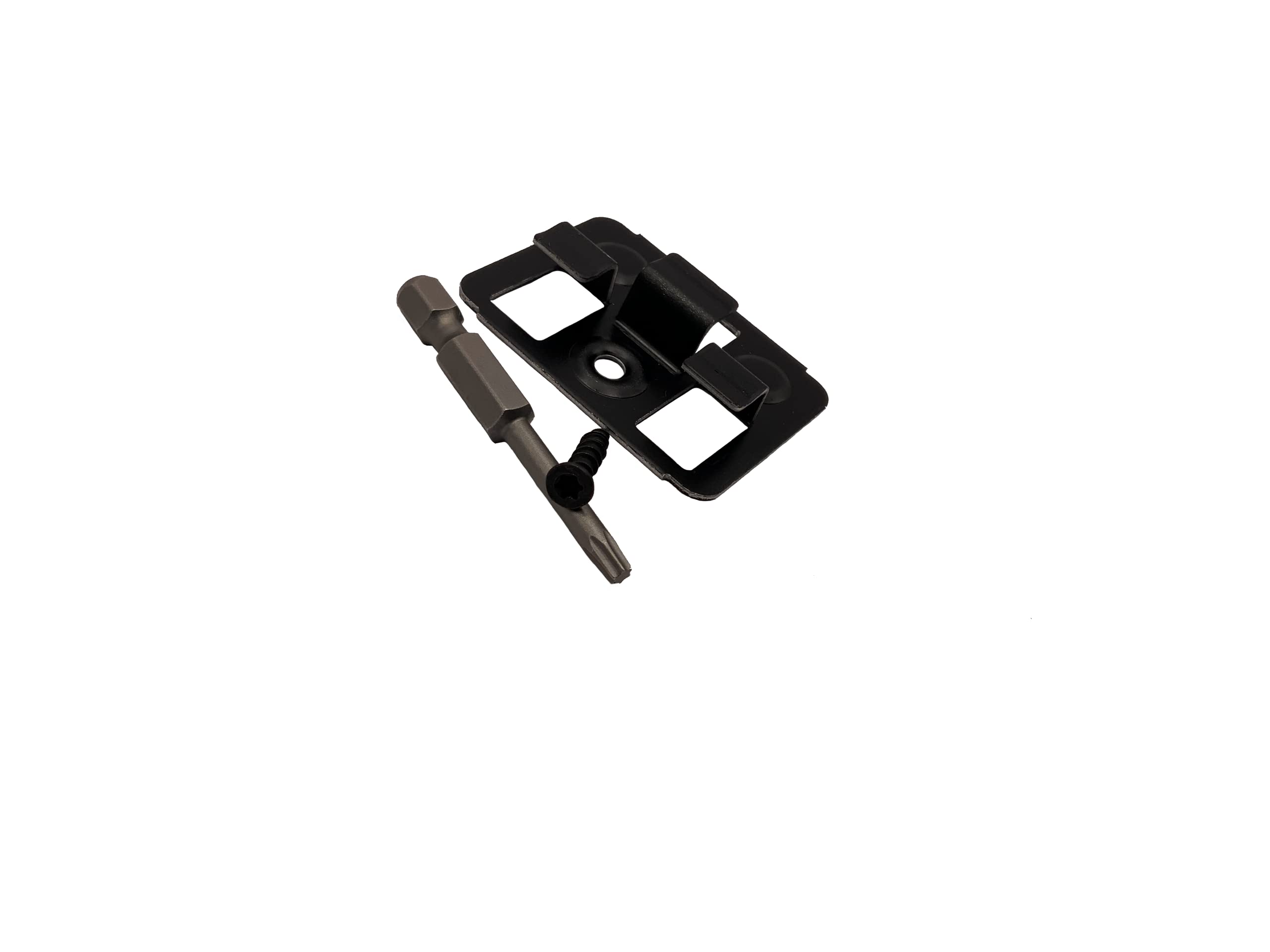 FRÜH Clips de WPC de 10 mm, clips invisibles para terraza, acero negro, para tablones WPC/BPC, 50 unidades (acero galvanizado)