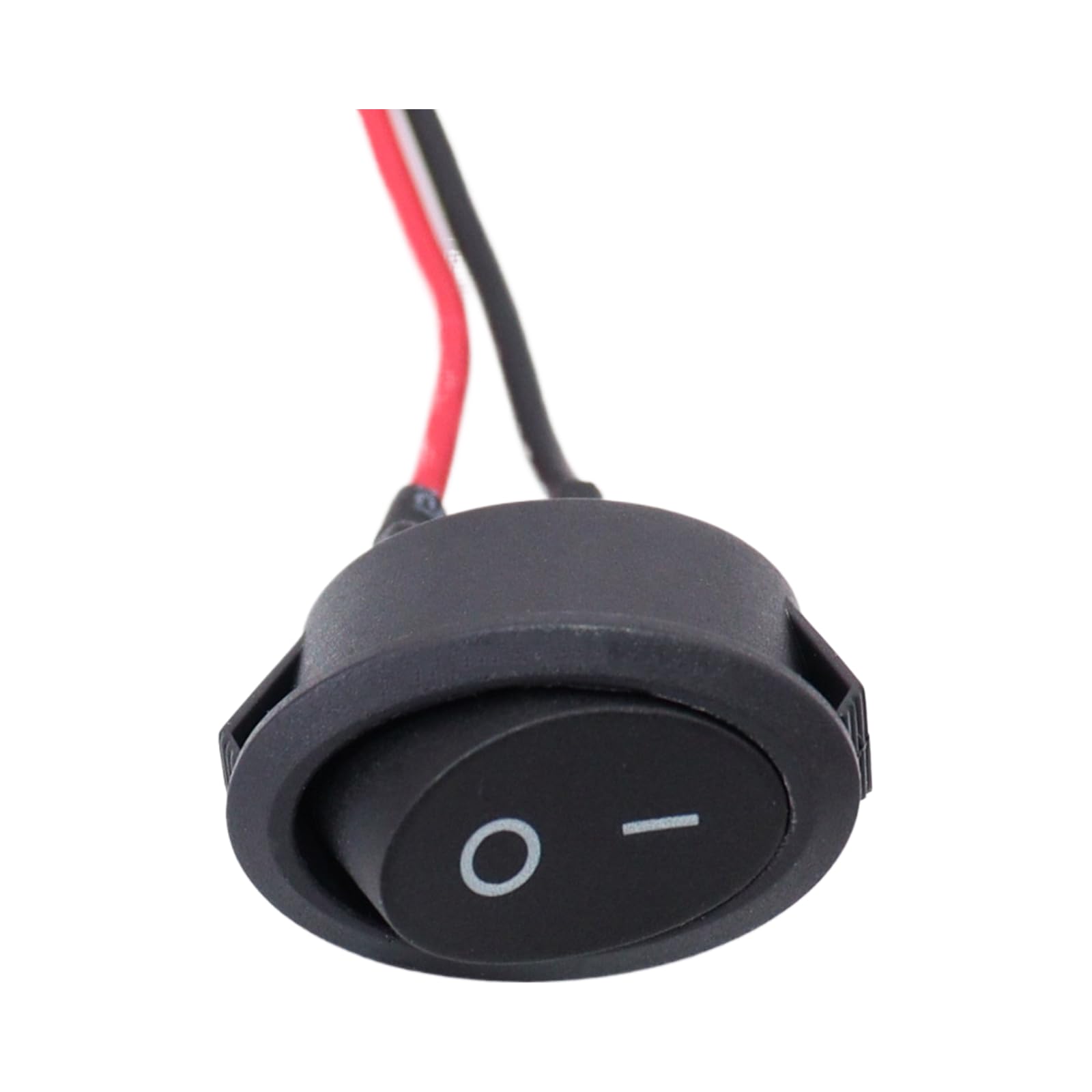 Interrupteur rond de type bateau bouton bascule noir on off encastrable 12v 220v