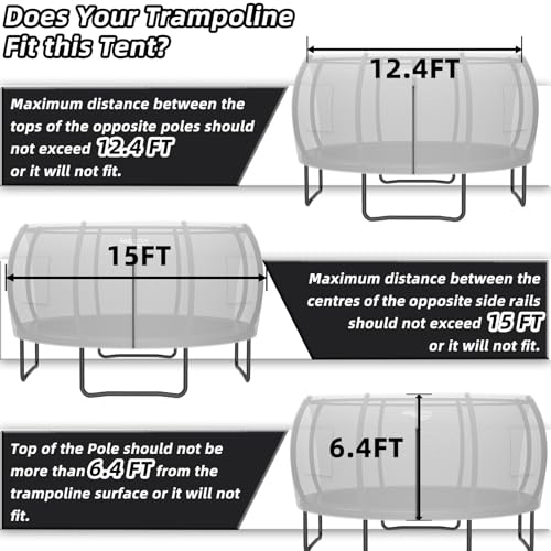 image for Gardenature 14FT Trampoline Tent(Tent Only), Fit for 8 Curved Poles Ro