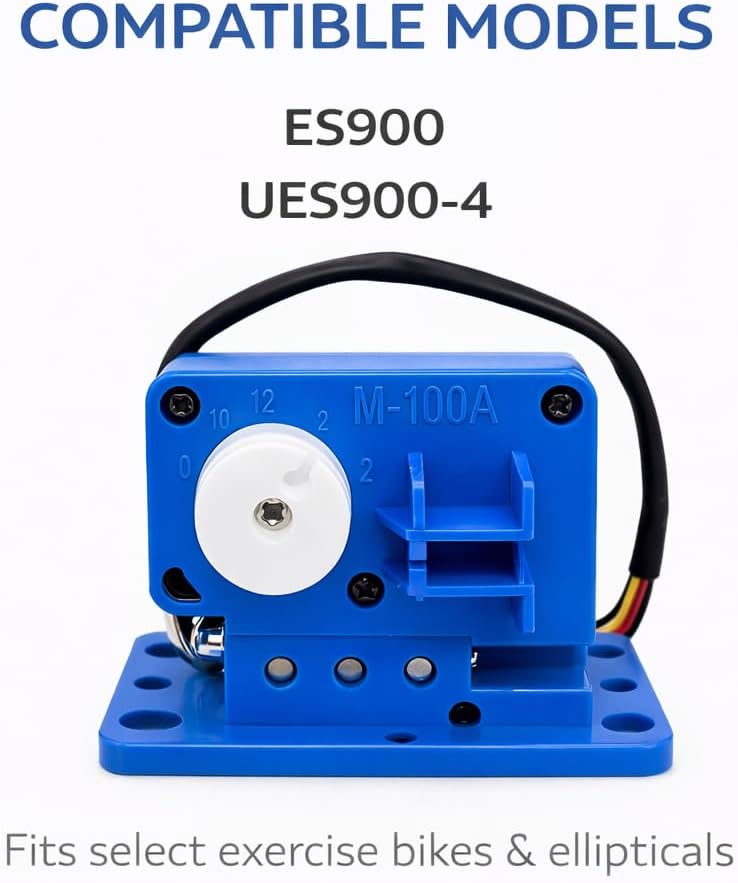 Resistance Motor with Wire Harness M-100A 9UES0010 REX01HL, Replacement Resistance Tension Motor for Exercise Bike and Elliptical, Servo Resistance Control Motor