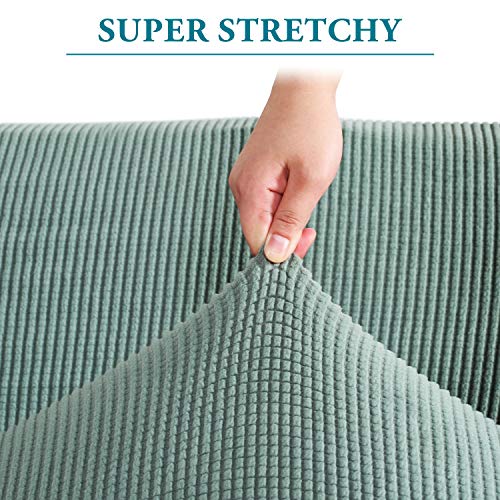 Flamingo P One Piece Loveseat Slipcover Stylish Furniture Cover/Protector Stay In Place With Spandex Stretch Durable Fabric, Dark Cyan, Loveseat #TOP2