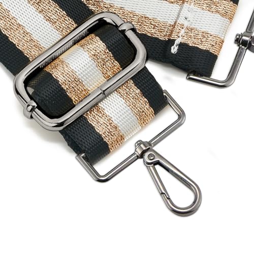 Image of ZOOEASS Nickel Buckles Wide Shoulder Strap Adjustable Replacement Belt Gun Buckles Guitar Style Crossbody Bag Strap