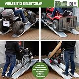 TRUTZHOLM 2 x Auffahrrampen 200 x 28 cm 540 kg als Paar 270 kg Stück Alu gelocht starr grau Verladerampen Motorradrampen