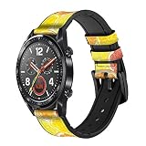 Innovedesire Lemon Cinturino in Pelle Smartwatch per Wristwatch Smartwatch Smart Watch Taglia (24mm)
