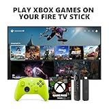Xbox Core Wireless Controller Electric Volt + Fire TV Stick 4K (2023) Game Pass Ultimate 1 Month - Gaming Bundle Series X|S, PC, Mobile