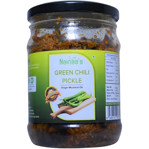 NAINAAS Green Chilli Pickle 250g
