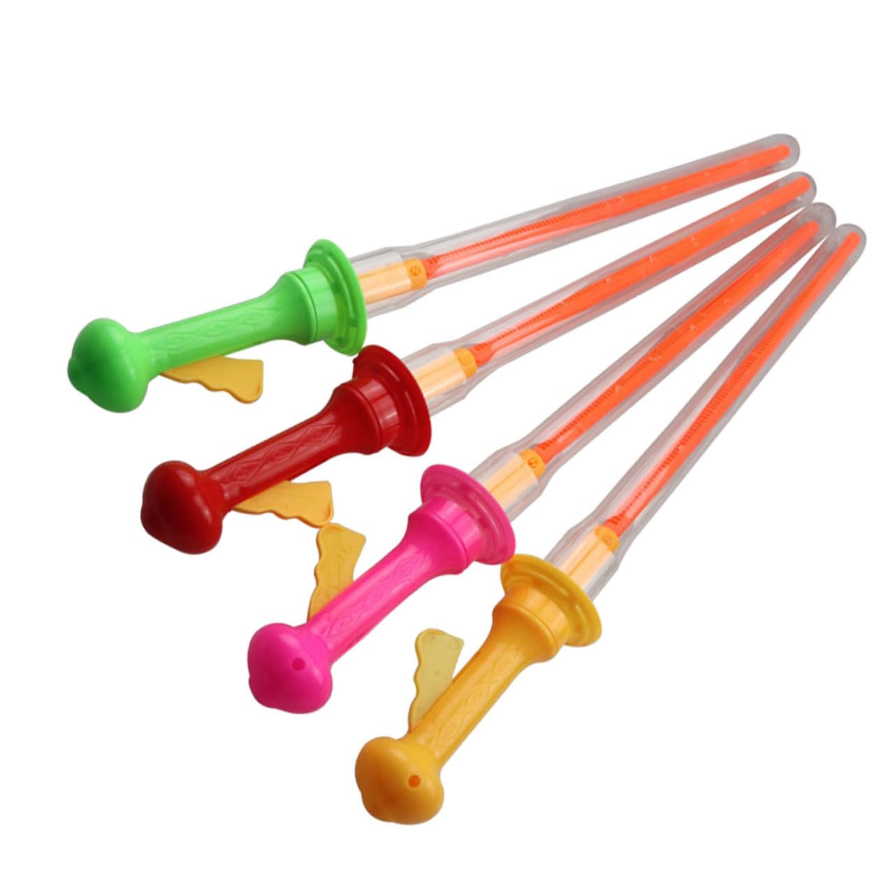 LIOOBO 4Pcs Outdoor Bubble Stick Fun Bubble Maker Wands for Parties Birthdays and Carnival Activities Safe Friendly Materials Random Color Selection