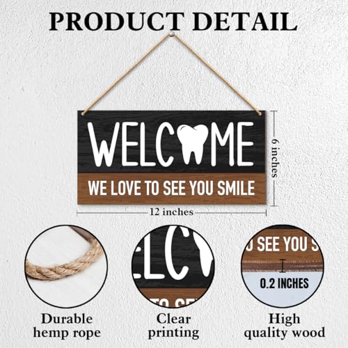 Dental Office Welcome Sign Decor, We Love to See You Smile Wooden Sign, Dentist Welcome Sign Decor, Dentist Gifts for Women Men, Dental Hygienist Gifts